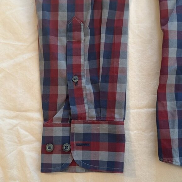 Untuckit Large Multi Color Plaid Long Sleeve Button Front Shirt - Picture 8 of 10